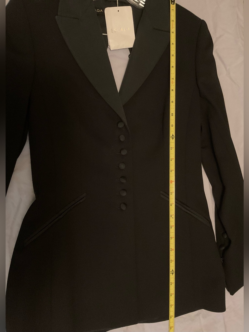 ESCADA Vintage Couture Black Open-Back Button Pant Suit Rare Statement Runway - Picture 16 of 16